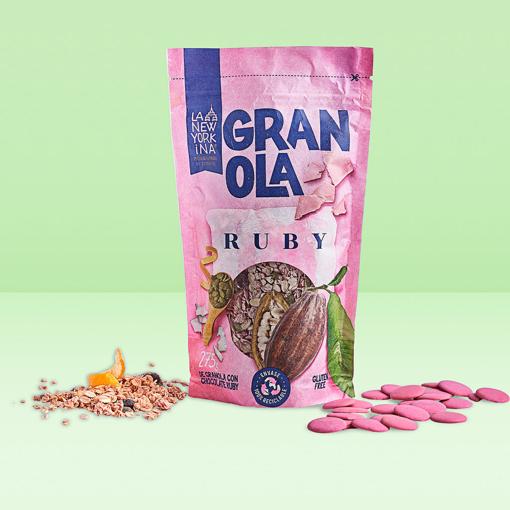 A pack of La Newyorkina Ruby Gluten-free Granola in 275g for delivery