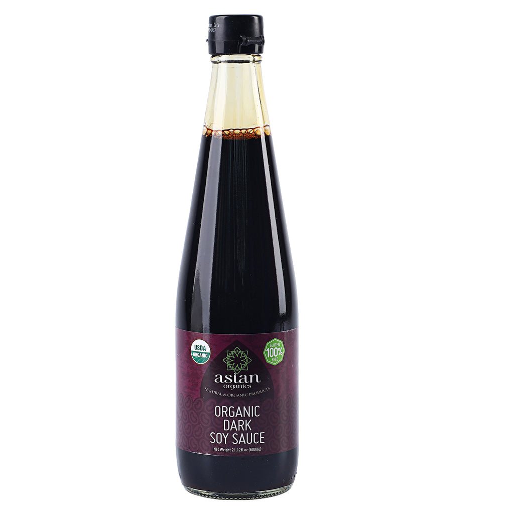 A bottle of Asian Organics Dark Soy Sauce in 200ml from the healthy food grocery