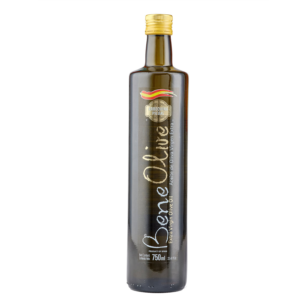 A bottle of Beneolive Extra Virgin Olive Oil 750ml from the healthy food grocery