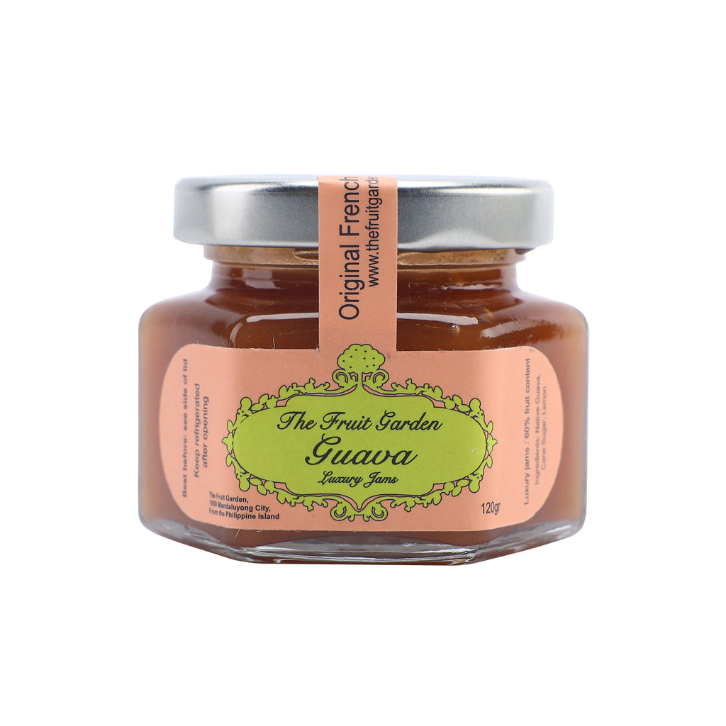 A bottle of The Fruit Garden Guava Jam 120g from the healthy food grocery