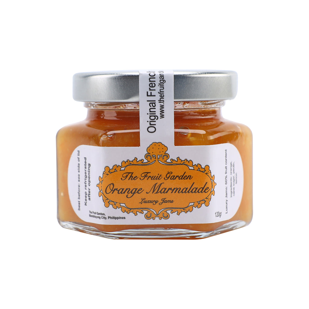 A bottle of The Fruit Garden Orange Marmalade 120g from the healthy food grocery