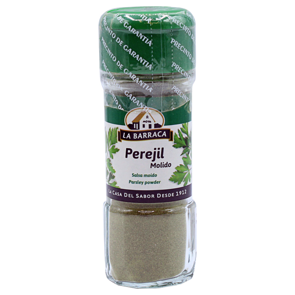 A bottle of La Barraca Parsley Ground in 35g from the healthy food grocery