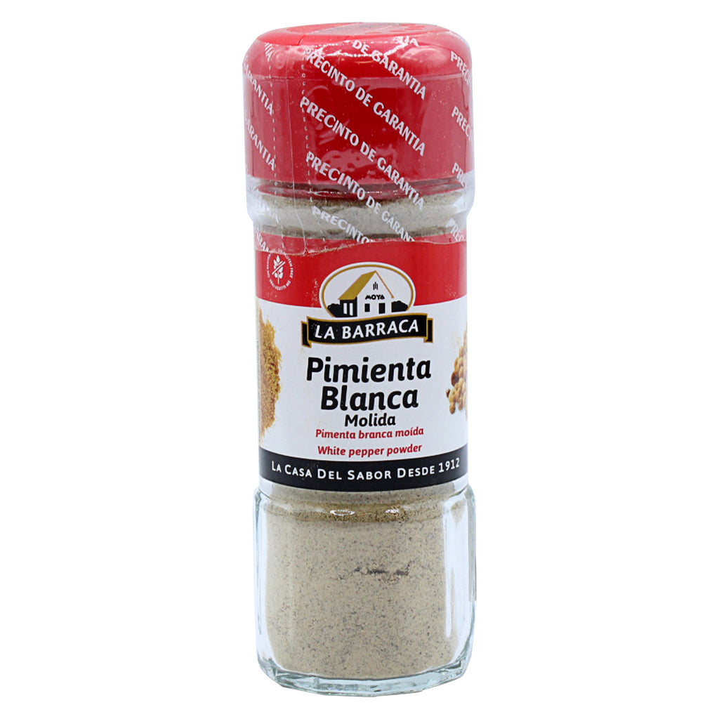 A bottle of La Barraca White Pepper Ground in 40g from the healthy food grocery