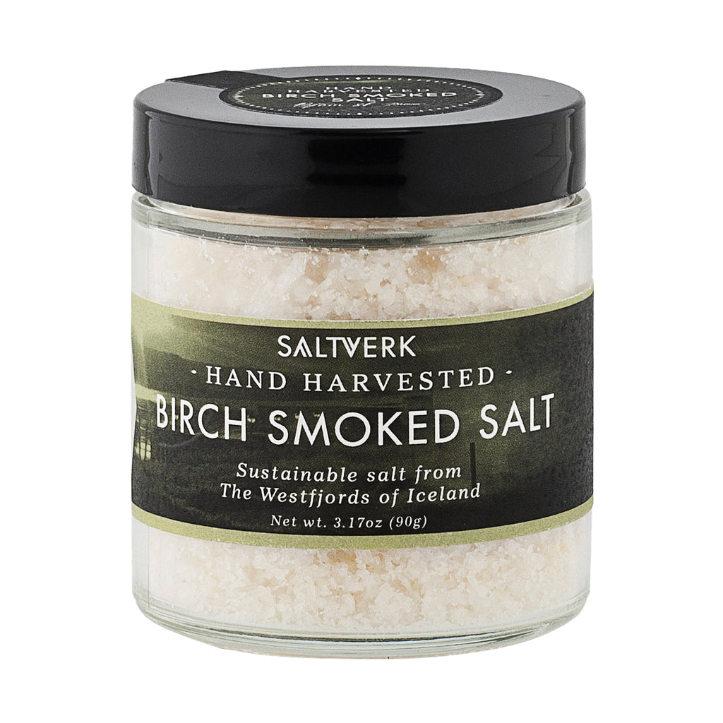 A bottle of Saltverk Birch Smoked Salt 90g from the healthy food grocery