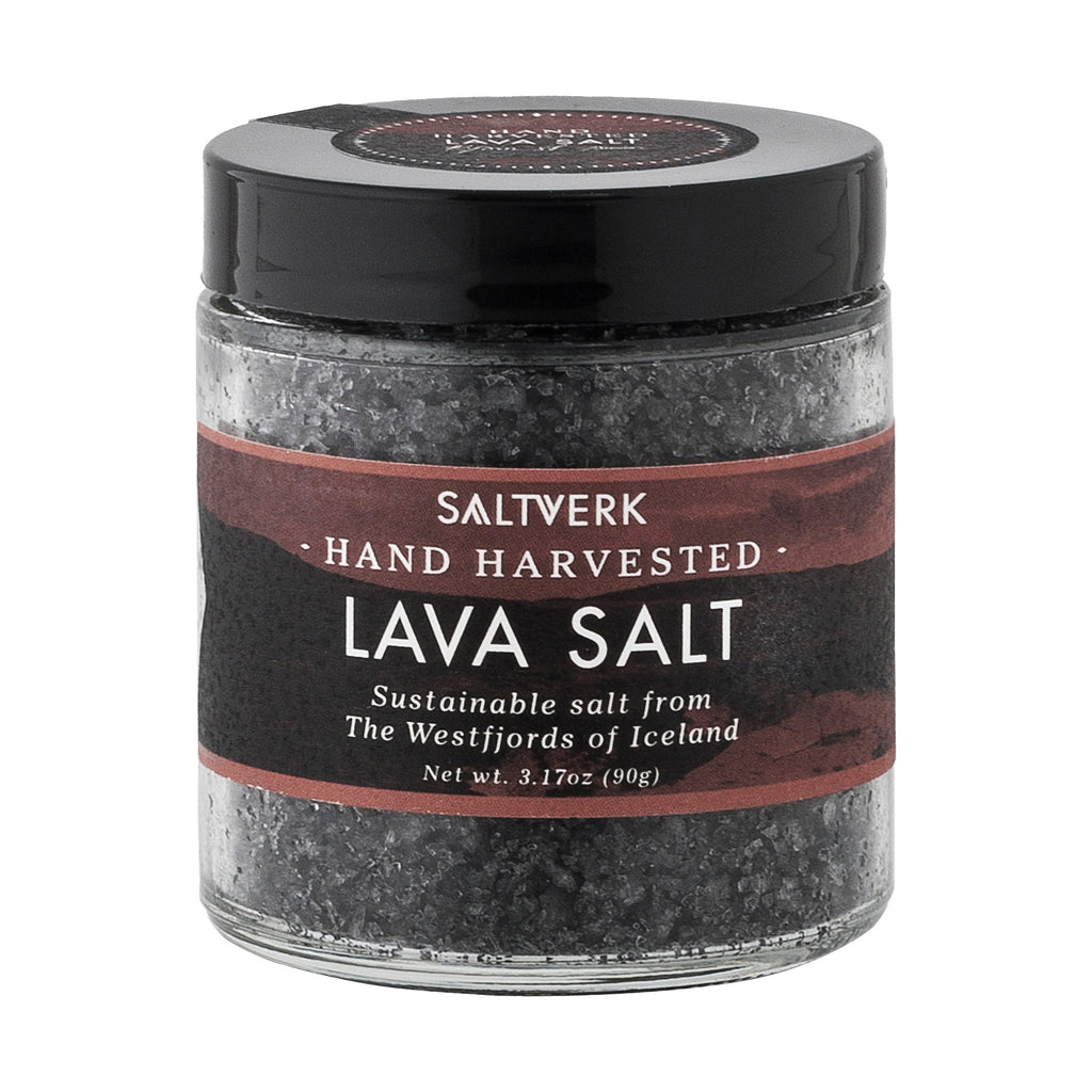 A bottle of Saltverk Lava Salt 90g from the healthy food grocery 