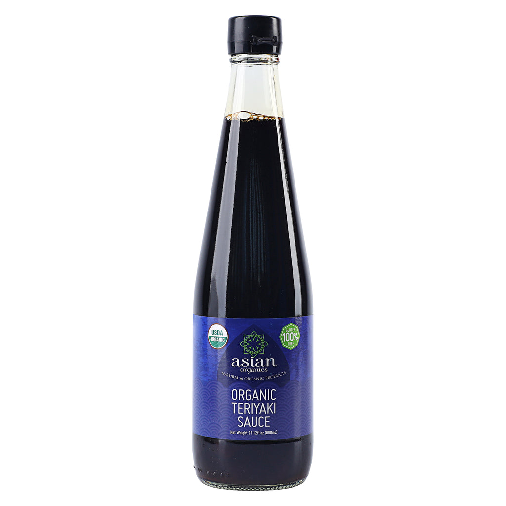 A bottle of Asian Organics Teriyaki Sauce in 600ml from the healthy food grocery