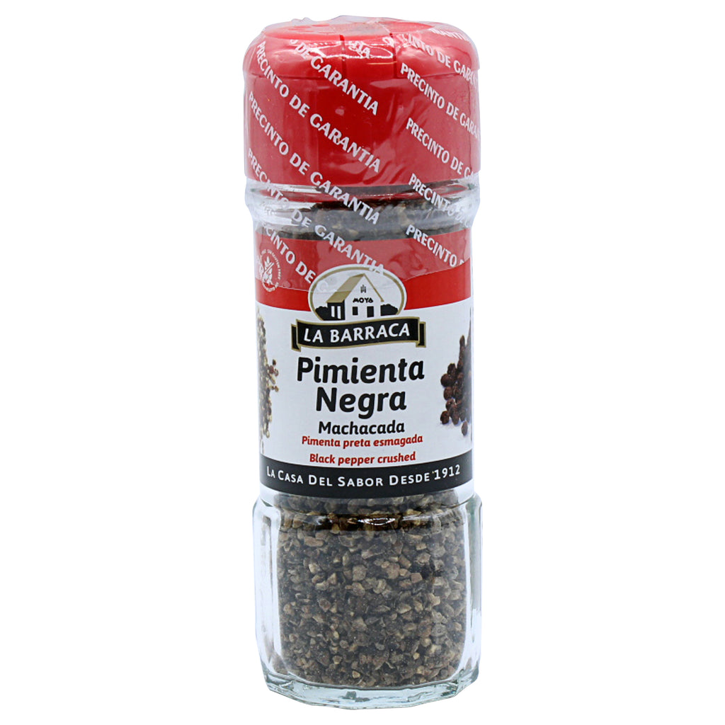 A bottle of La Barraca Black Pepper Crushed in 40g from the healthy food grocery
