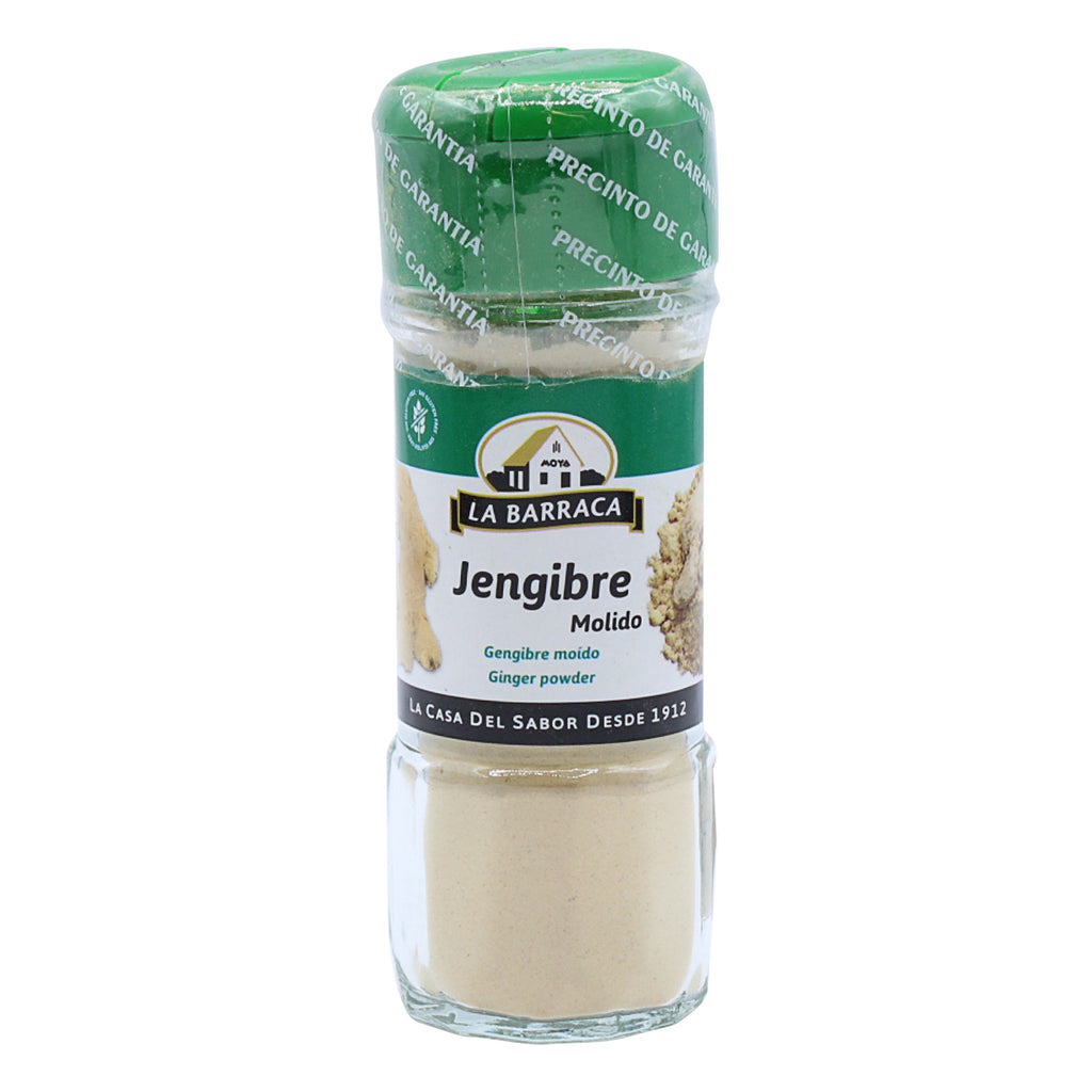 A bottle of La Barraca Ginger Ground in 35g from the healthy food grocery