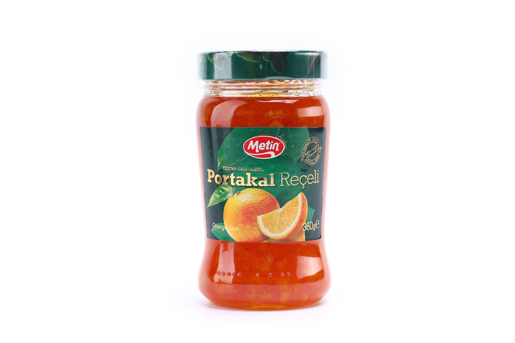 A bottle of Metin Orange Jam in 360g from the healthy food grocery