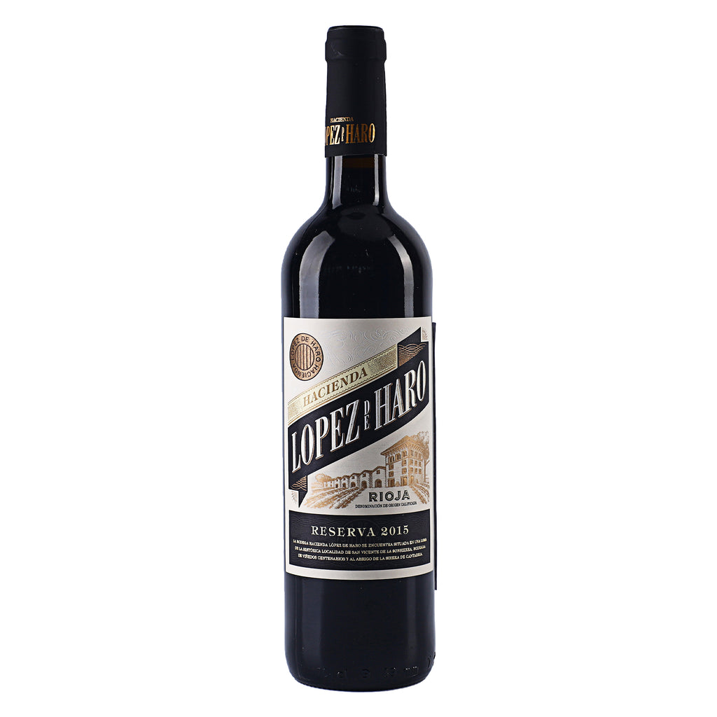 A bottle of Hacienda Lopez de Haro Reserva Rioja 2015 in 750ml