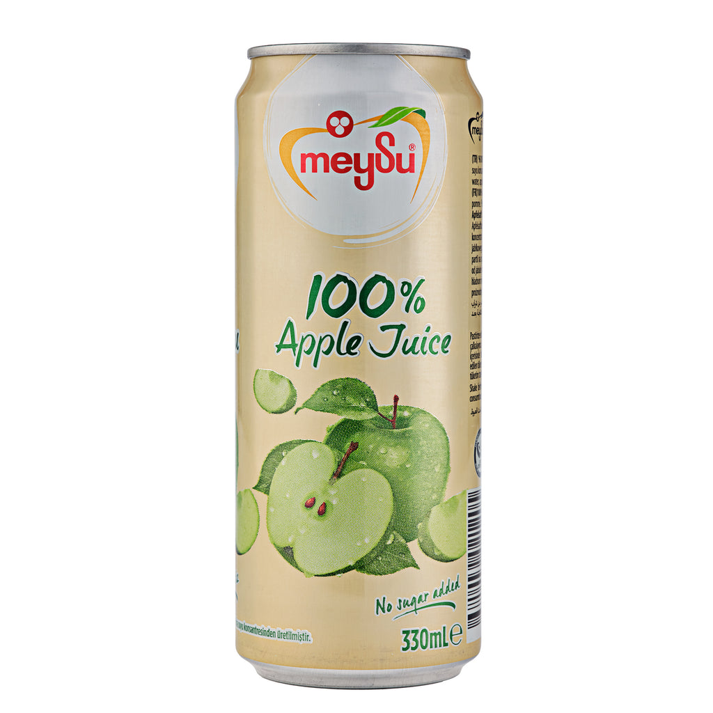 A can of Meysu 100% Apple Juice in 330ml from the healthy food grocery